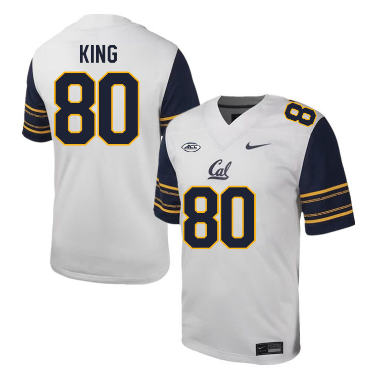 Men #80 Jordan King California Golden Bears ACC Conference College Football Jerseys Stitched Sale-Wh